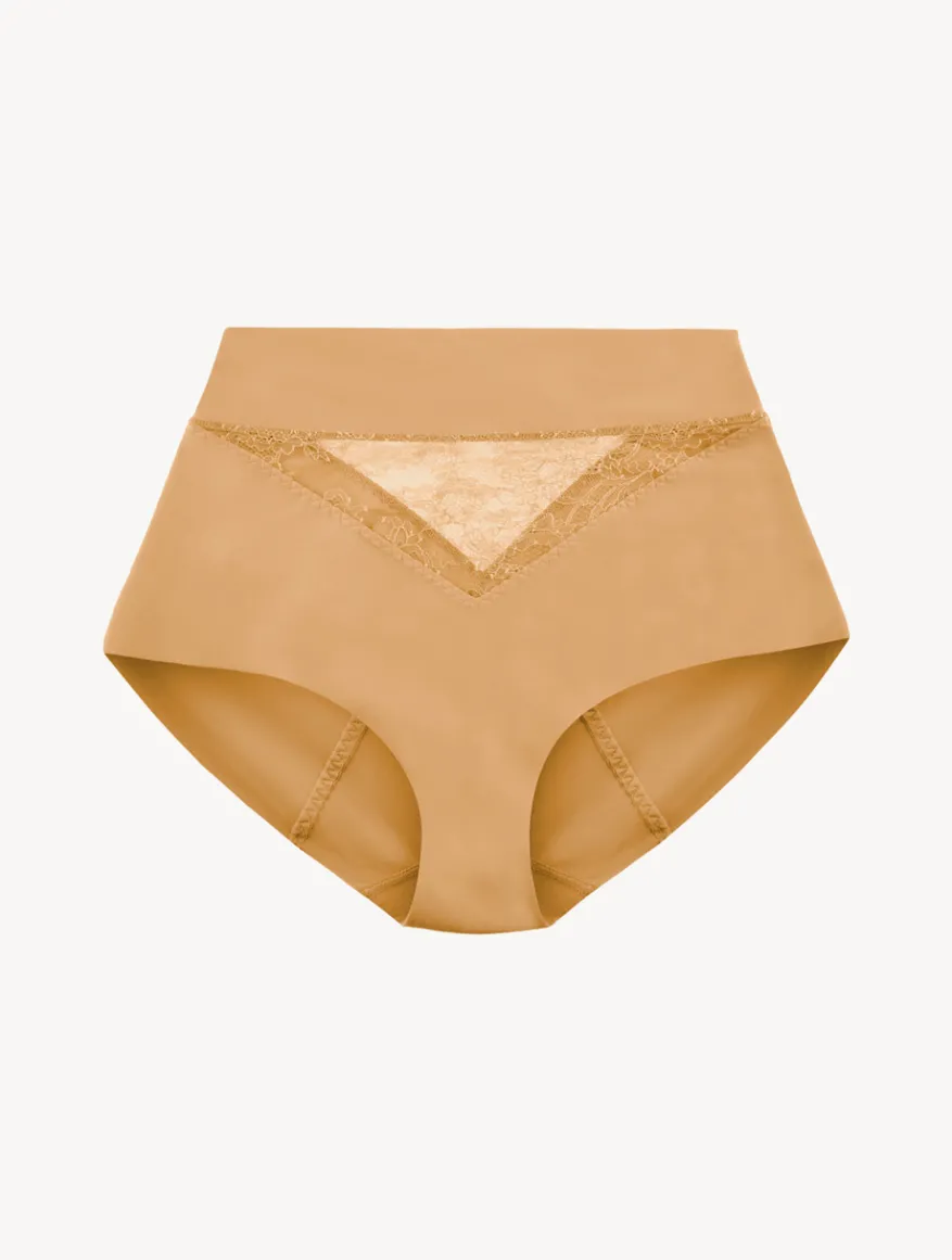 La Perla Braguita Control Fit Talle Alto De Lycra® Con Encaje Chantilly Color Carne