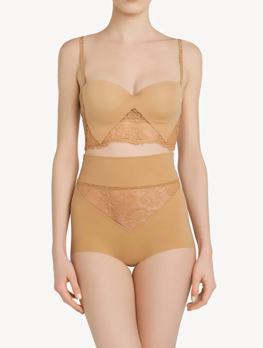 La Perla Braguita Control Fit Talle Alto De Lycra® Con Encaje Chantilly Color Carne