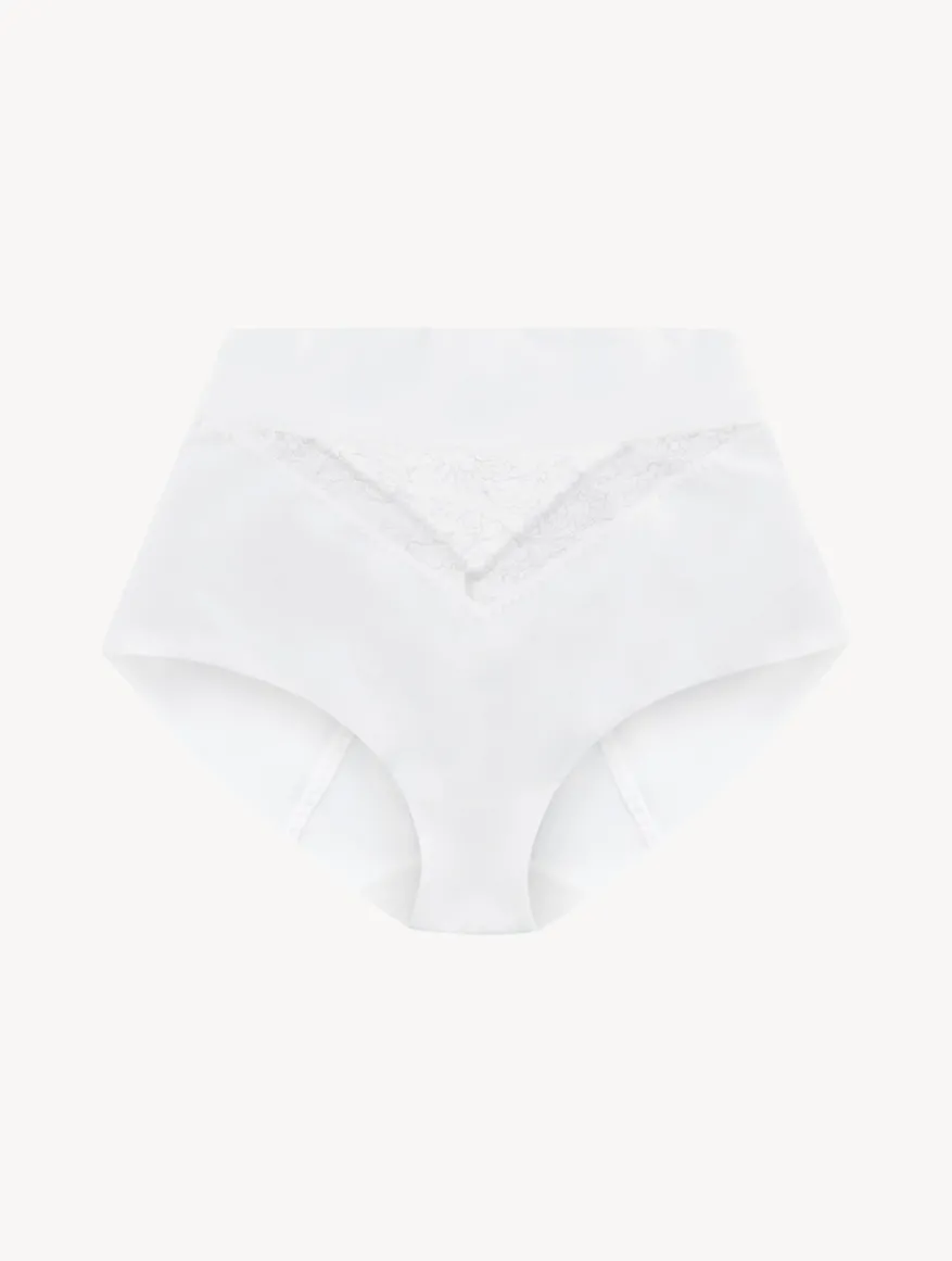 La Perla Braguita Control Fit Talle Alto De Lycra® Con Encaje Chantilly Color Blanco