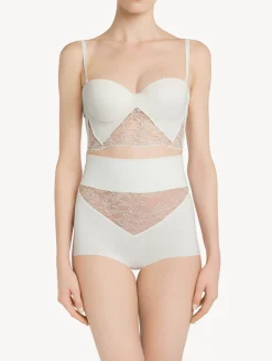 La Perla Braguita Control Fit Talle Alto De Lycra® Con Encaje Chantilly Color Blanco