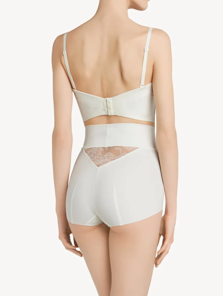 La Perla Braguita Control Fit Talle Alto De Lycra® Con Encaje Chantilly Color Blanco