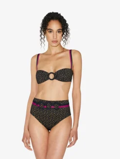 La Perla Braguita De Bikini De Cintura Alta Con Cinturón De Color Verde Oscuro Y Negro