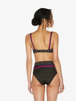 La Perla Braguita De Bikini De Cintura Alta Con Cinturón De Color Verde Oscuro Y Negro