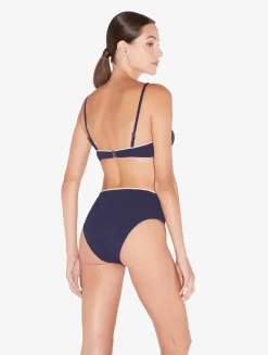 La Perla Braguita De Bikini De Cintura Alta Con Monograma Marino