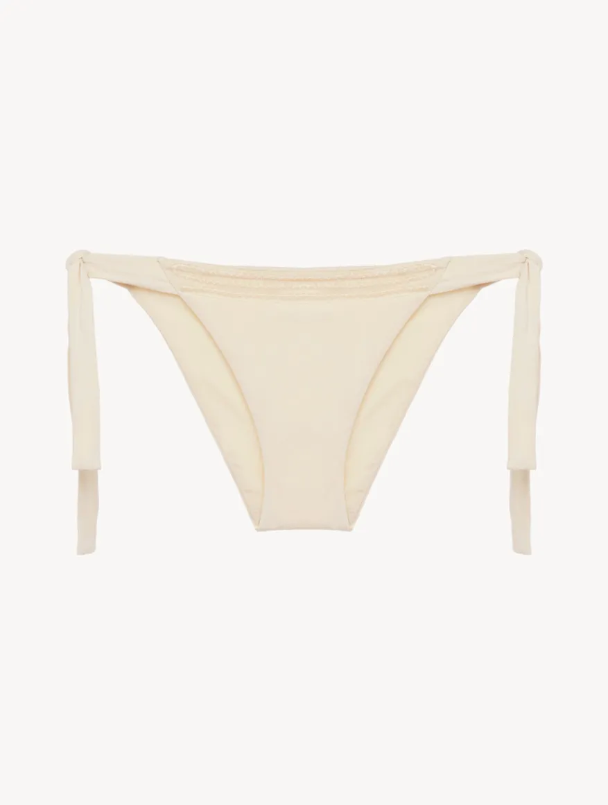 La Perla Braguita De Bikini De Corte Bajo De Color Champán Con Cuentas