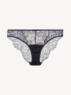 La Perla Braguita De Color Acero Y Negro Con Encaje Leavers