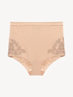 La Perla Braguita De Talle Alto En Tul Elástico Color Arena