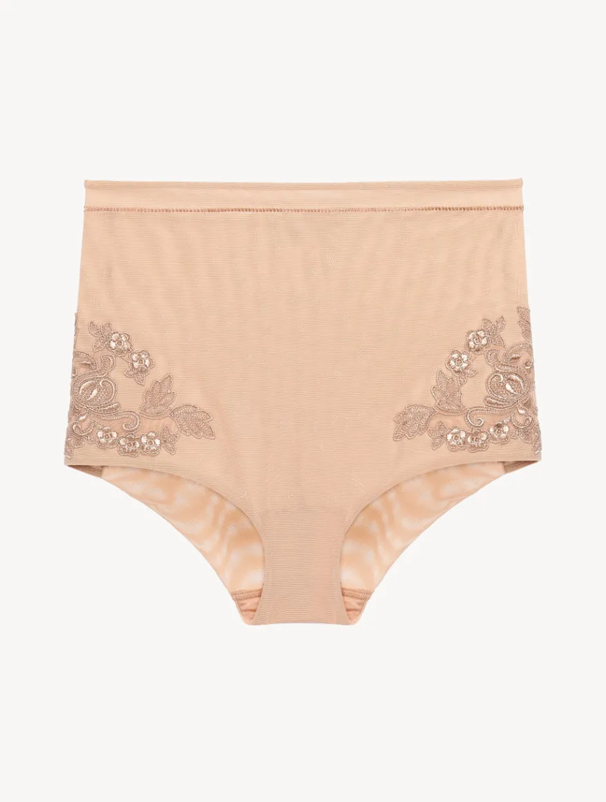 La Perla Braguita De Talle Alto En Tul Elástico Color Arena