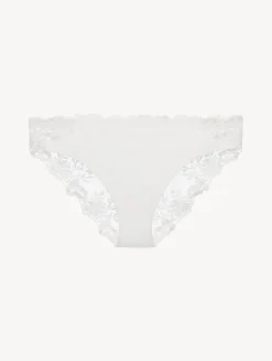 La Perla Braguita Hipster De Lycra Con Tul Bordado Blanquecino