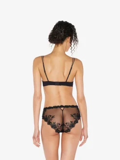 La Perla Braguita Hipster De Lycra Con Tul Bordado Negro