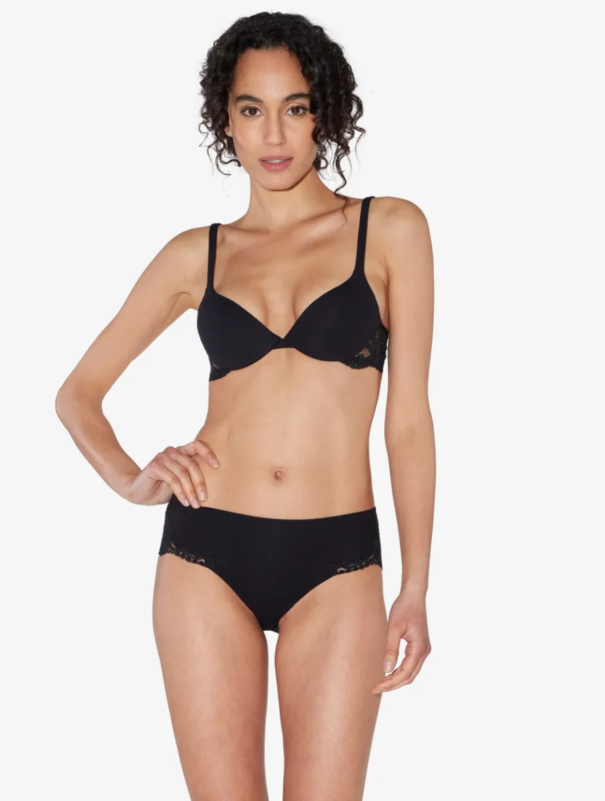 La Perla Braguita Talle Medio De Algodón Negro