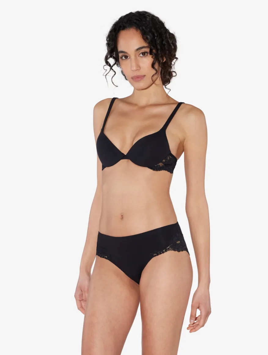 La Perla Braguita Talle Medio De Algodón Negro