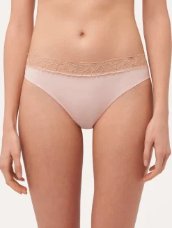 La Perla Braguita Talle Medio De Encaje En Rosa Empolvado Y Arena