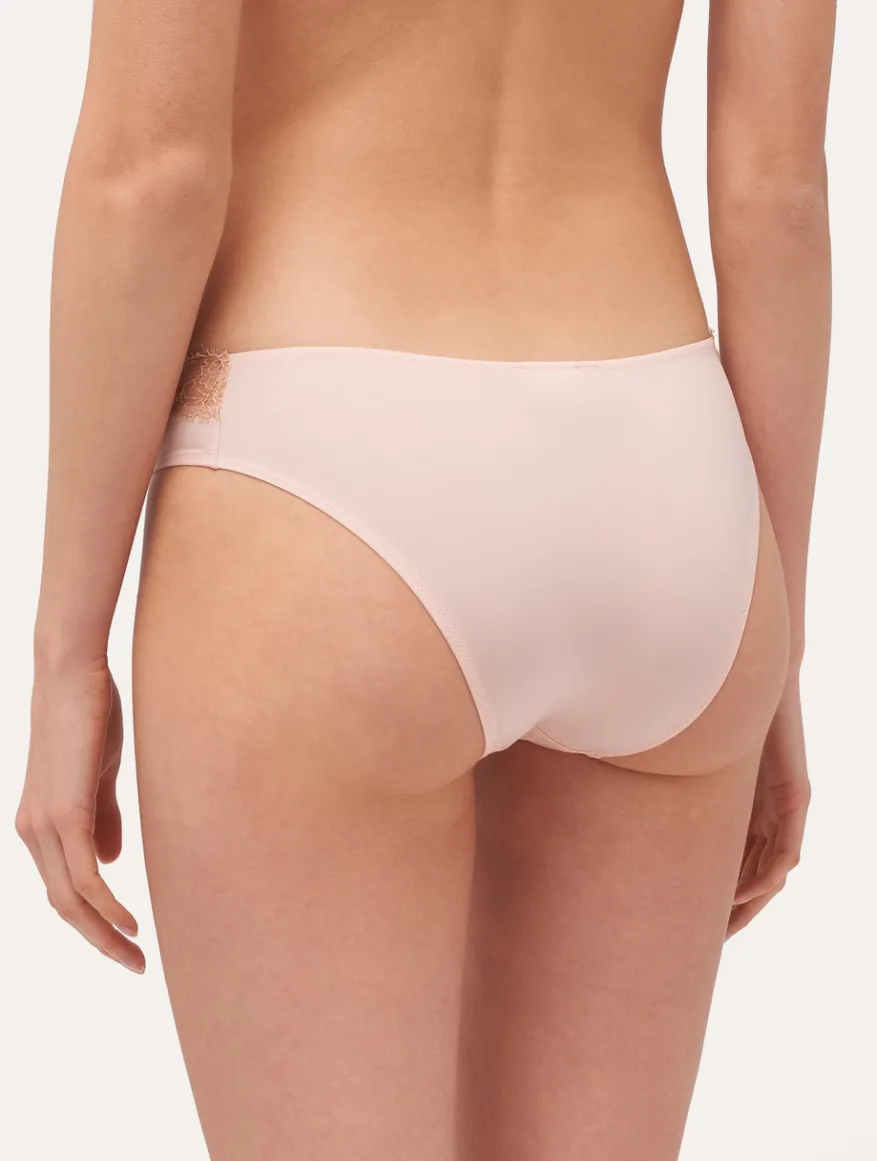 La Perla Braguita Talle Medio De Encaje En Rosa Empolvado Y Arena