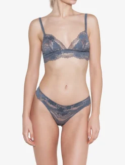 La Perla Bralette De Suave Encaje Leavers De Color Plata