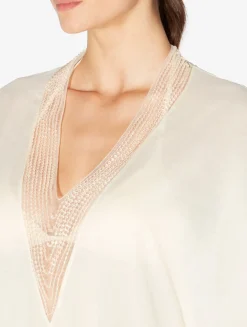 La Perla Caftán De Color Champán Con Cuentas