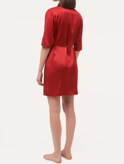 La Perla Camisa Larga De Seda Granate