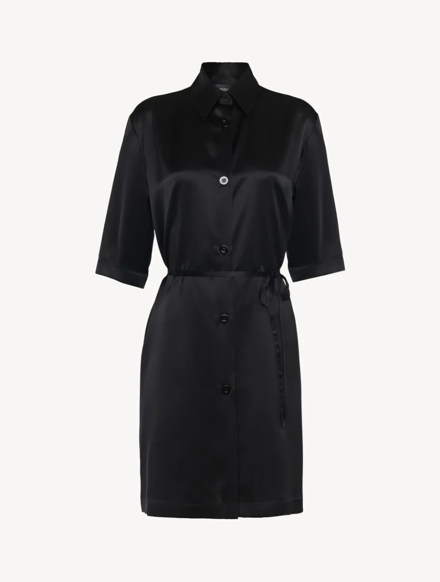 La Perla Camisa Larga De Seda Negra