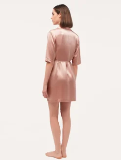 La Perla Camisa Larga De Seda Rosa Empolvado