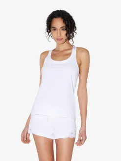 La Perla Camiseta De Tirantes Con Espalda Nadadora De Algodón Blanco