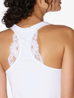 La Perla Camiseta De Tirantes Con Espalda Nadadora De Algodón Blanco