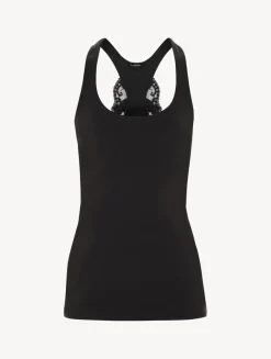 La Perla Camiseta De Tirantes Con Espalda Nadadora De Algodón Negro