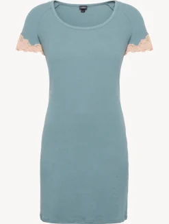La Perla Camisón Corto Acanalado En Mezcla De Cachemir Sleepy Dream Con Frastaglio