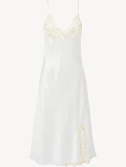 La Perla Camisón Corto De Raso De Seda Con Frastaglio
