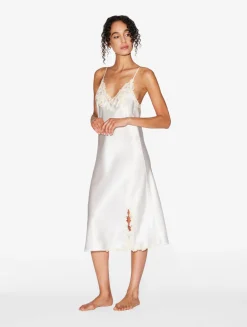La Perla Camisón Corto De Raso De Seda Con Frastaglio