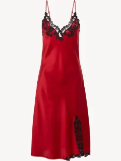 La Perla Camisón Corto De Raso De Seda Con Frastaglio