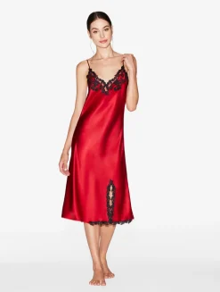 La Perla Camisón Corto De Raso De Seda Con Frastaglio