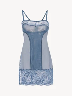 La Perla Camisón De Encaje Azul Oscuro