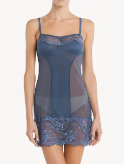 La Perla Camisón De Encaje Azul Oscuro