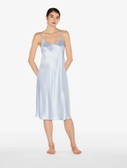 La Perla Camisón De Seda Azul Celeste