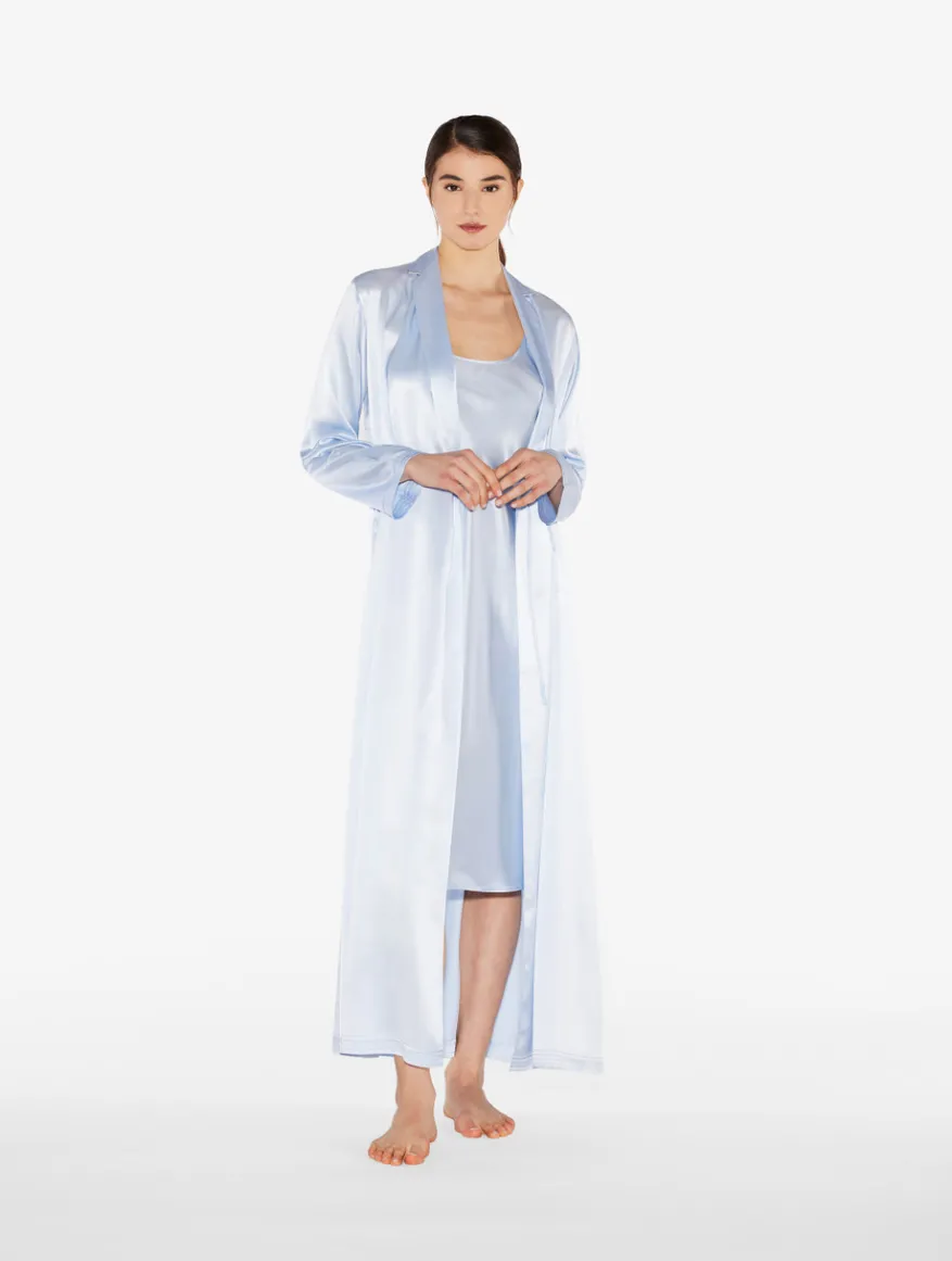 La Perla Camisón De Seda Azul Celeste