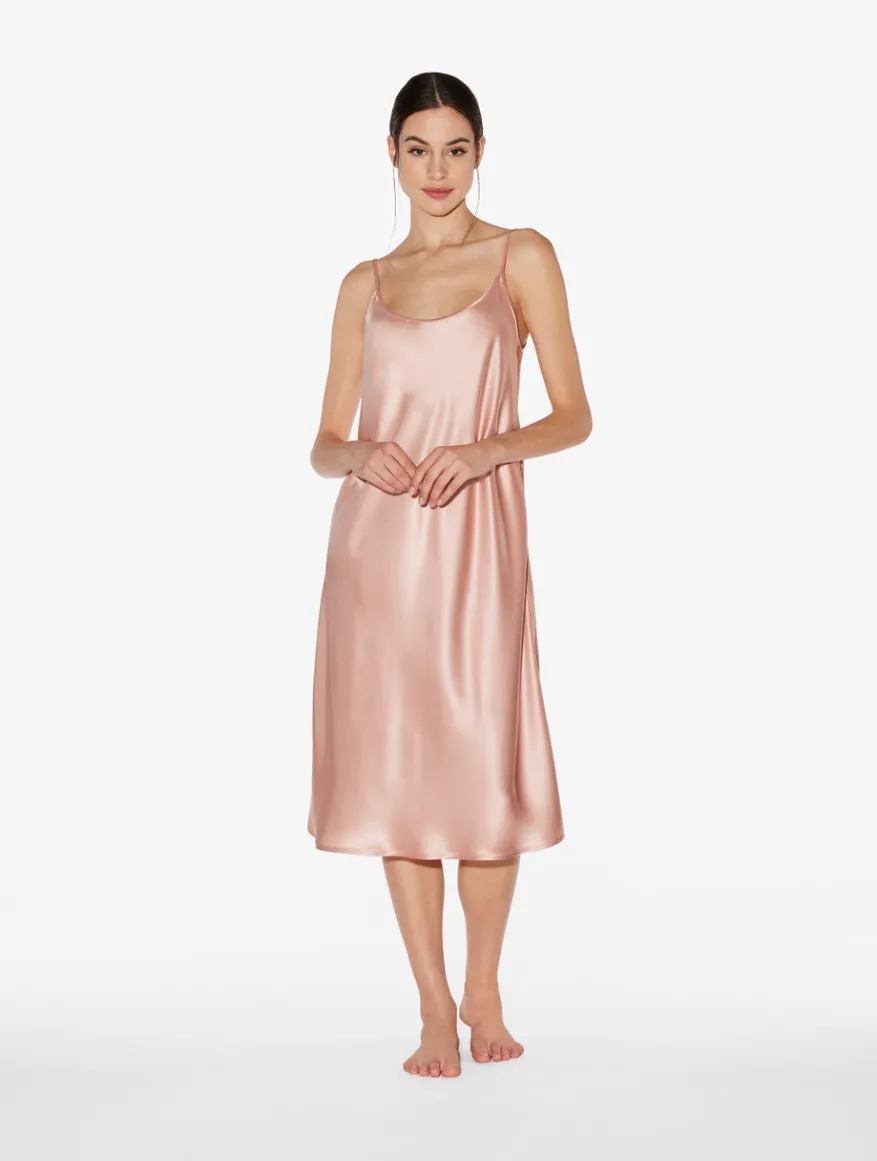 La Perla Camisón De Seda Rosa Empolvado