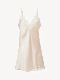 La Perla Camisón Escotado Beige Rosado Con Macramé