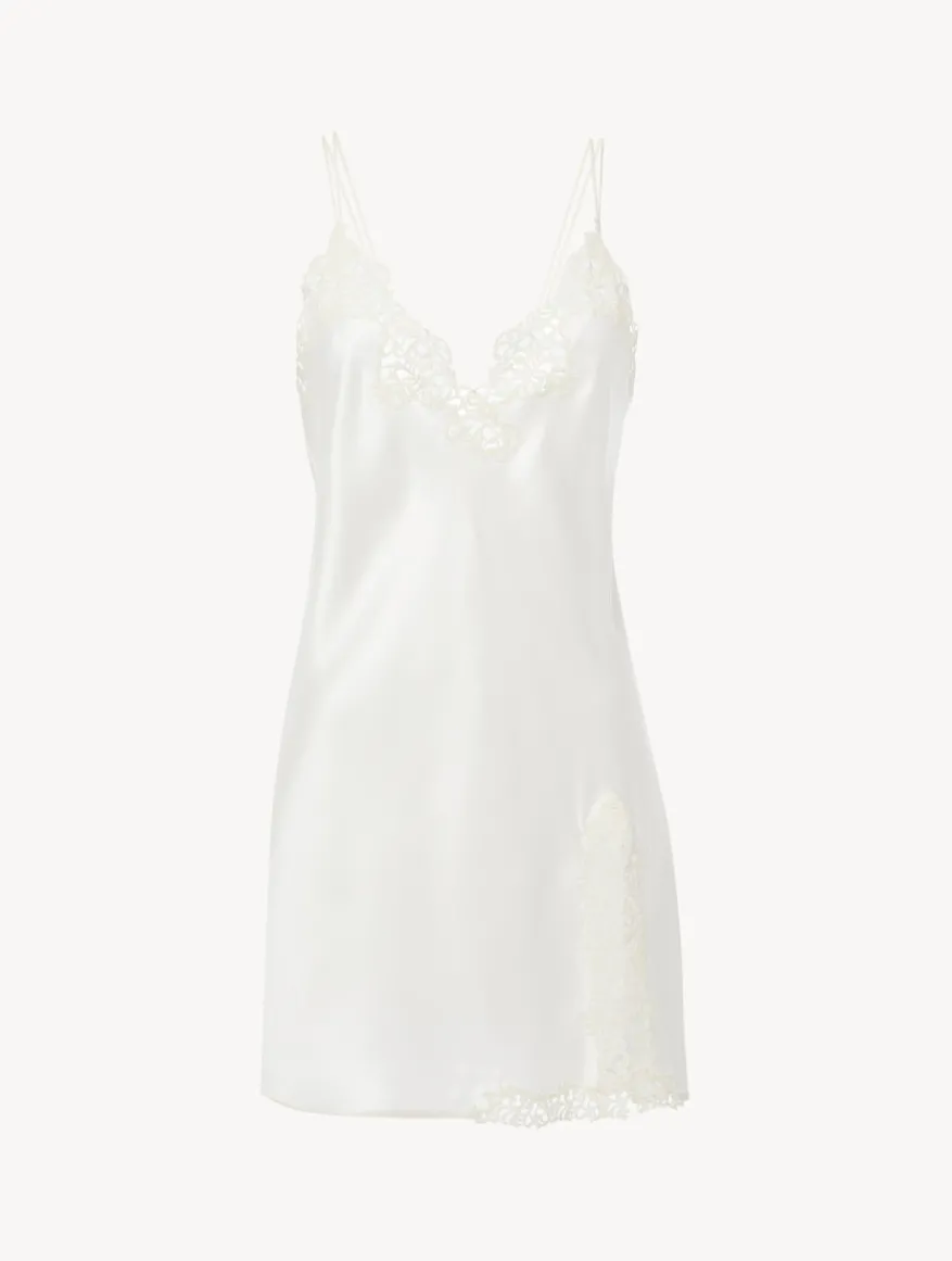 La Perla Camisón Escotado Blanquecino Con Macramé