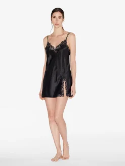 La Perla Camisón Escotado Negro Con Macramé