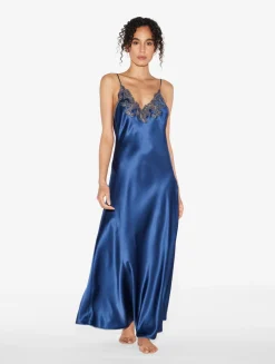 La Perla Camisón Largo Oscuro Con Frastaglio