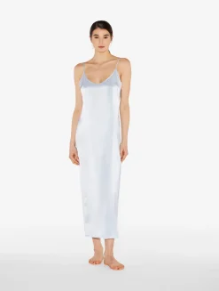 La Perla Camisón Largo De Seda Celeste
