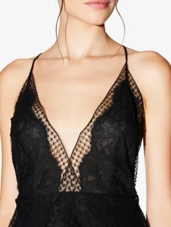 La Perla Camisón Largo De Seda Con Encaje Leavers