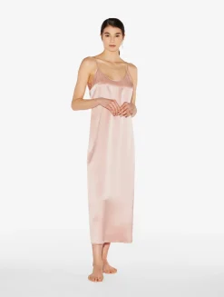 La Perla Camisón Largo De Seda Rosa Empolvado