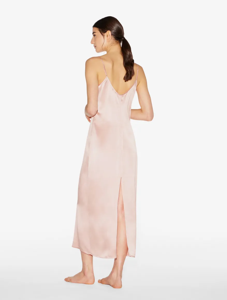 La Perla Camisón Largo De Seda Rosa Empolvado