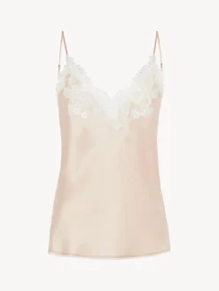 La Perla Camisola De Raso De Seda De Color Halo Con Frastaglio