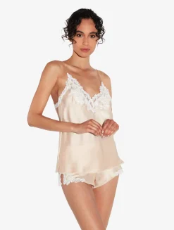 La Perla Camisola De Raso De Seda De Color Halo Con Frastaglio