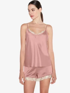 La Perla Camisola De Seda Con Encaje Leavers De Color Rosa