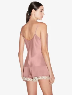 La Perla Camisola De Seda Con Encaje Leavers De Color Rosa