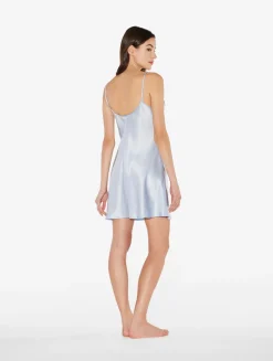 La Perla Combinación Corta De Seda Celeste