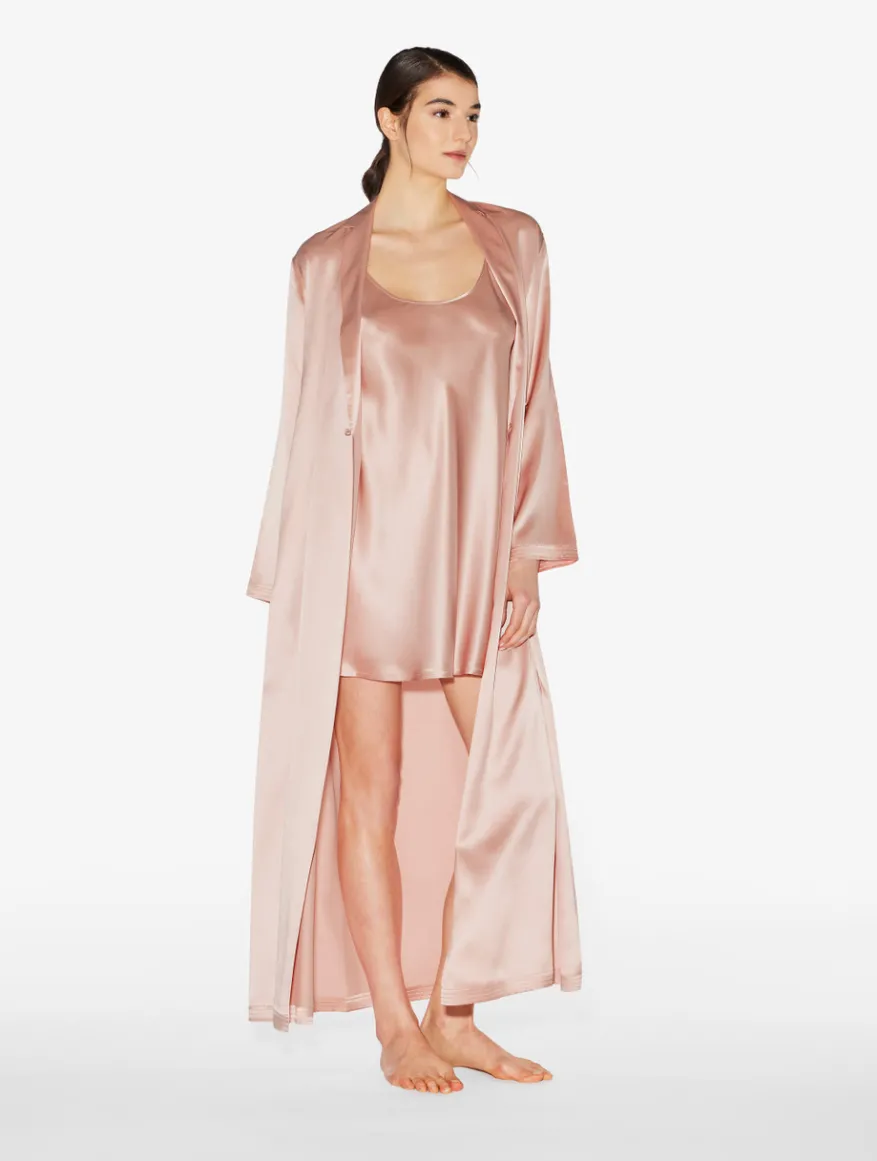La Perla Combinación Corta De Seda Rosa Empolvado